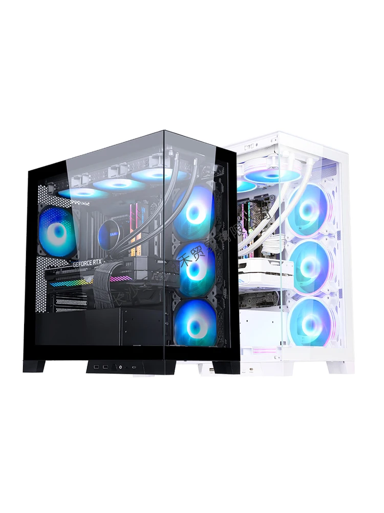 

Xianma new mirror sea view room chassis matx computer desktop full side transparent mini back plug main board 360 water cooling