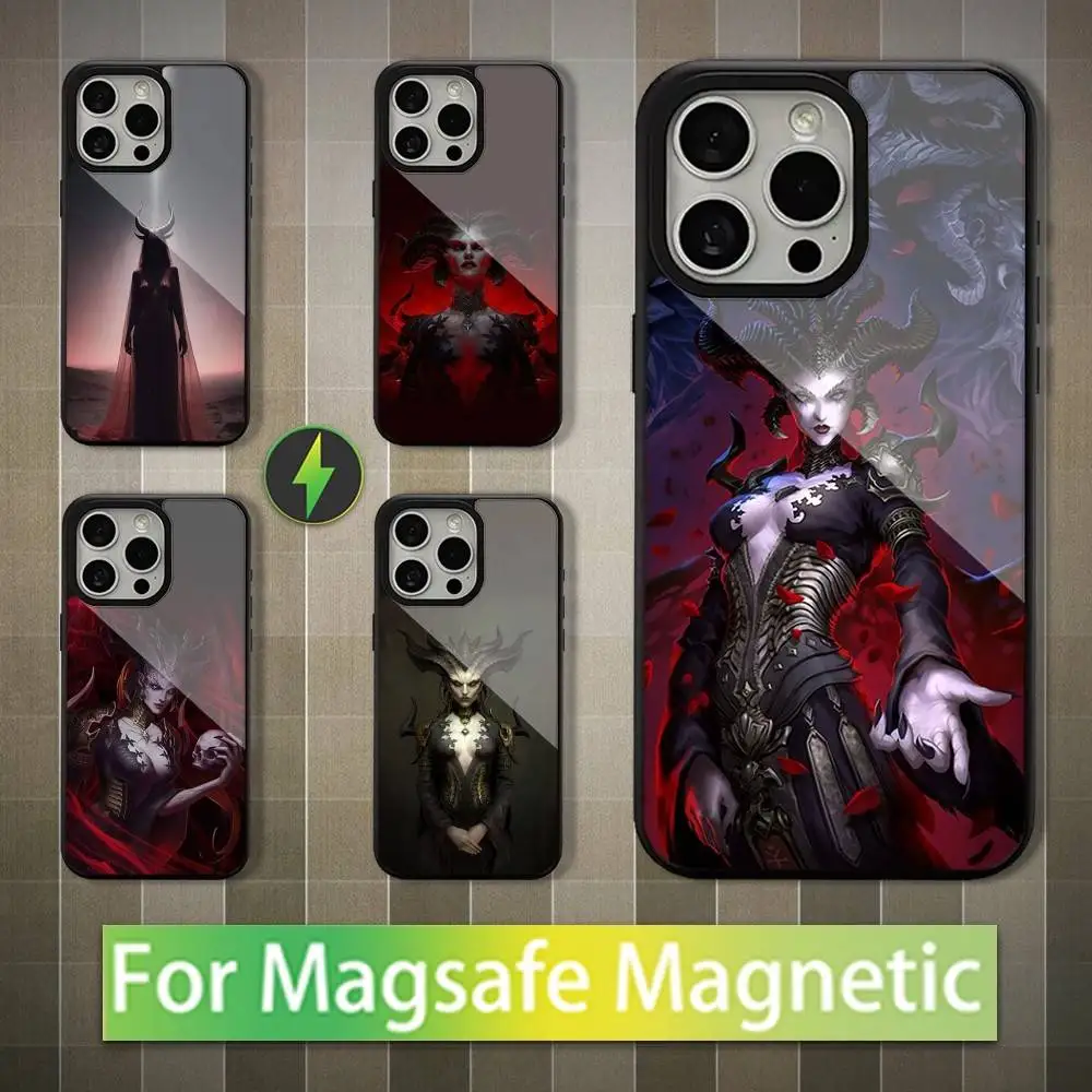 

Hot D-Diablo-4 L-Lilith Game Phone Case For iPhone 16,15,14,13,12,11,Pro,Max,Plus,Mini,Magsafe,Magnetic Wireless Charging Case