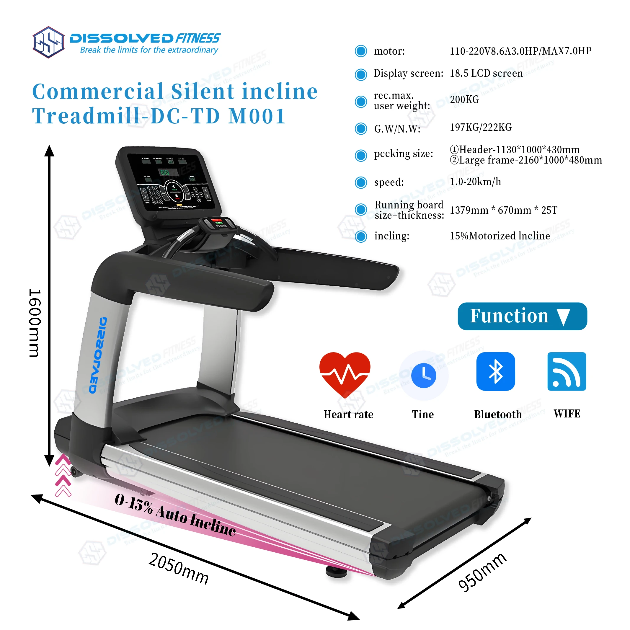

Hot Sell Gym Fitness Equipment Premium Running Machine Touch Screen Commercial Treadmill