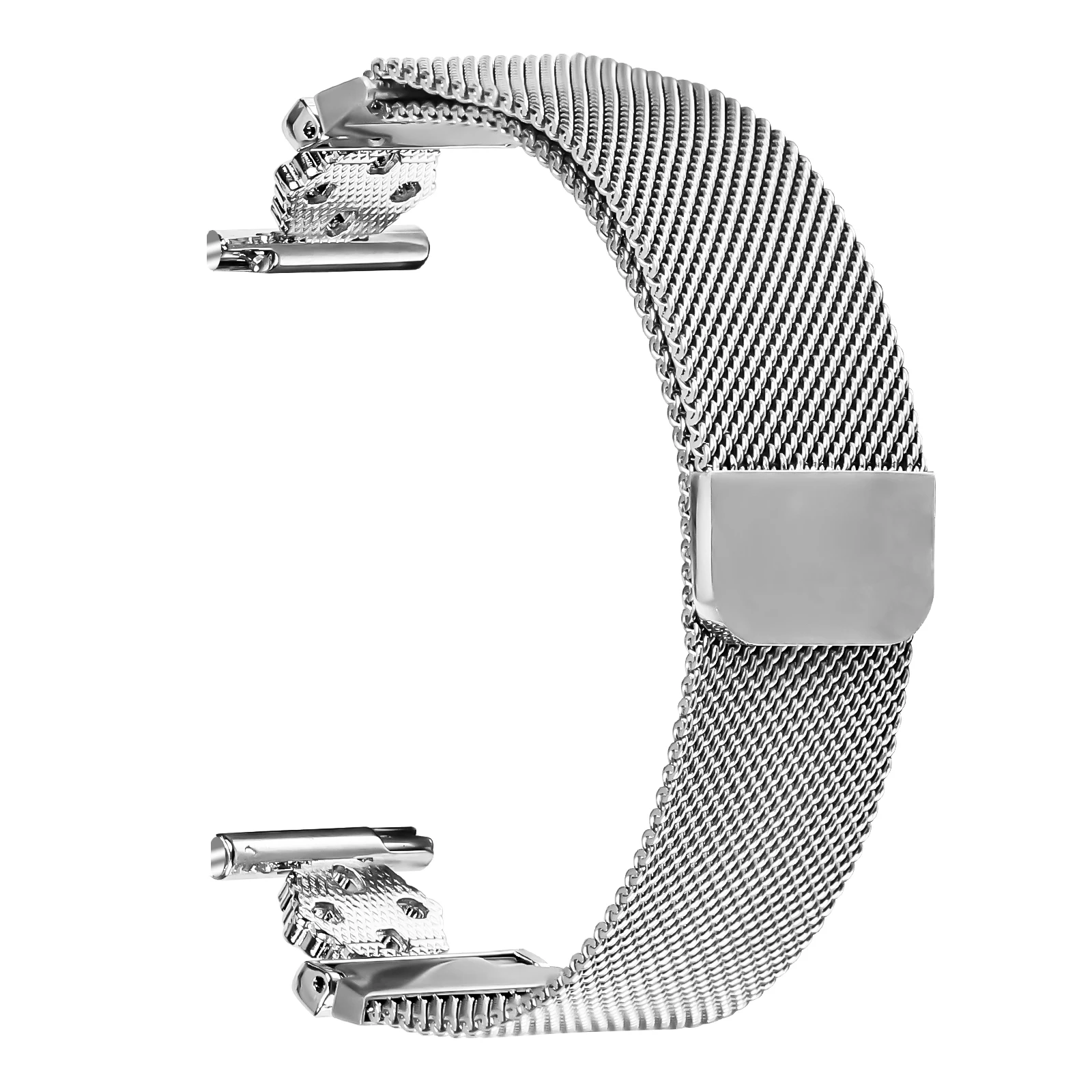 

For Huawei Watch 2 Milanese Band Flower Stainless Steel Magnetic Mesh Watch Strap - Silver