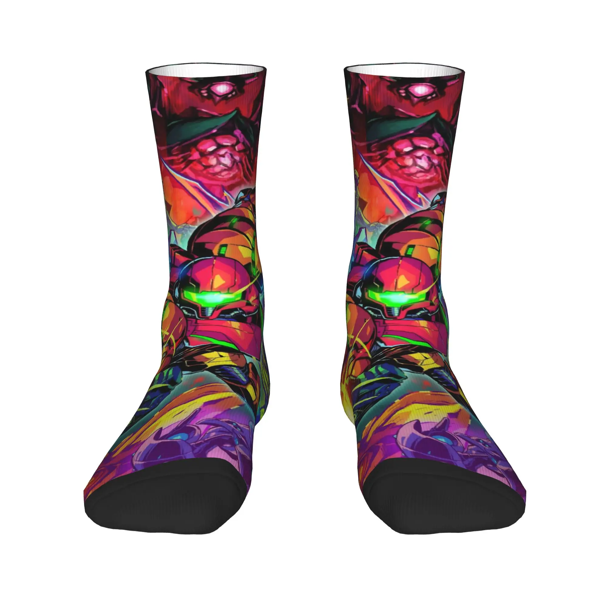 Metroids Hero Game Socks  Non-Slip Stockings Men High Quality Skateboard Socks Autumn Gothic Graphic Socks