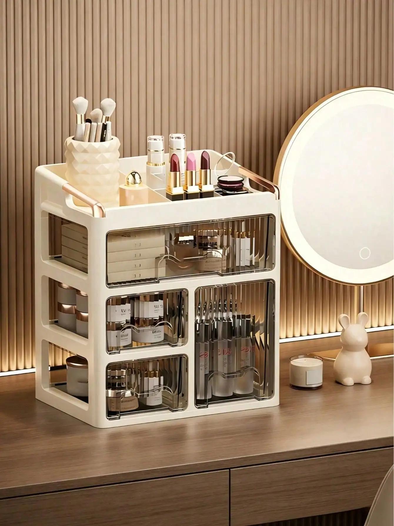 

New Makeup Organizer Box, Stylish Vanity Drawer Storage Unit For Skincare, Cosmetics And Beauty Products