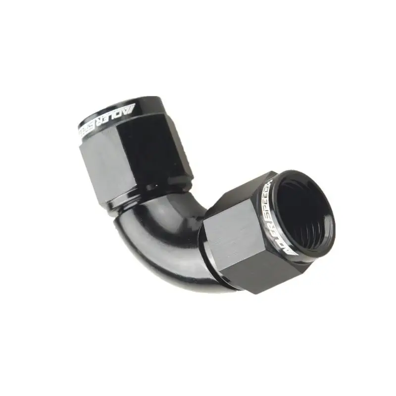 ADLERSPEED 90 Degree AN4 AN6 AN8 AN10 AN12Female To AN Female  Full Flow Adapter Aluminum Black