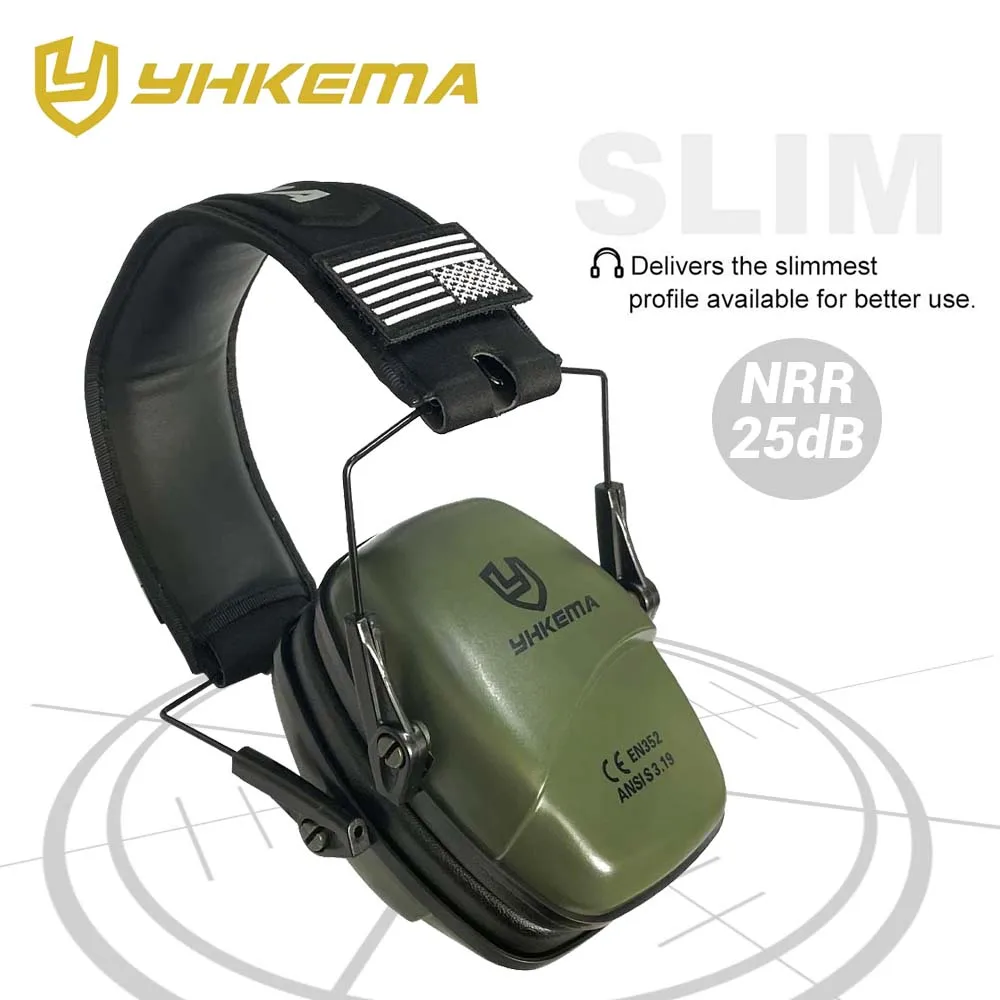 Shooting Range Ear Protection NRR 25dB, Adjustable Compact Noise Reducing Hearing Protection,Slim Hunting Earmuffs