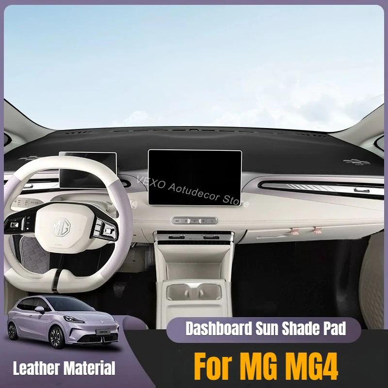 For MG MG4 2026 Leather Front Dashboard Sunshade Pad Anti-Slip Sun Protection Anti-UV Dashboard Cover Mat Interior Accessories