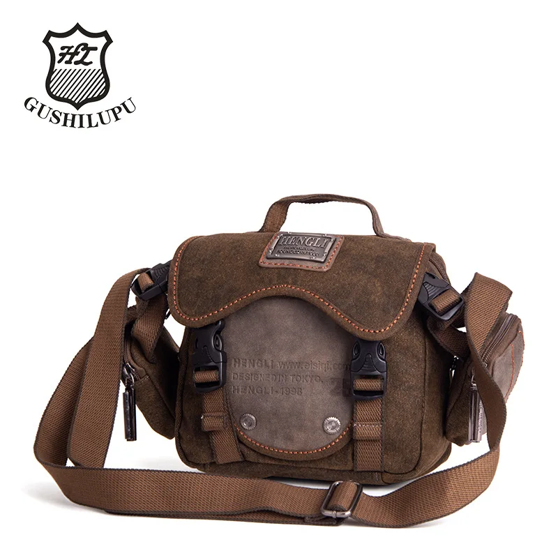 حقيبة كتف كلاسيكية للرجال بخياطة جلدية من القماش، حقيبة يد صدفية للتنقل، مقاومة للاهتراء، حقيبة ظهر صغيرة قطرية