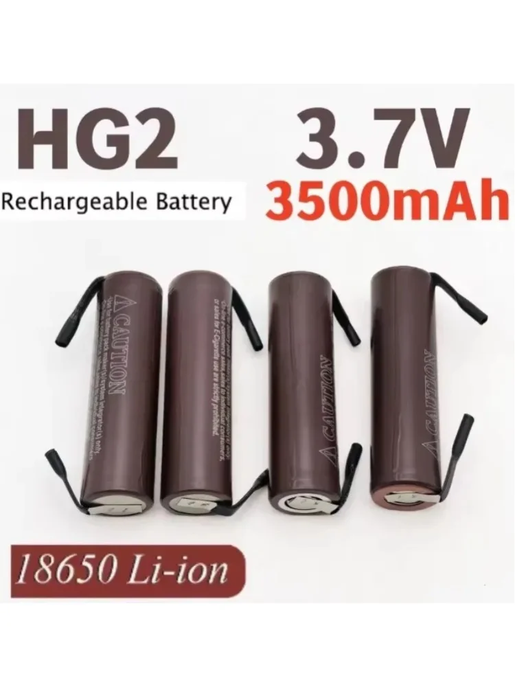 18650 Lithium-Akku 3500mAh 3,7 V 25A HG2 Elektrowerkzeug-Akku 18650 wiederaufladbarer Akku + Nickelblech