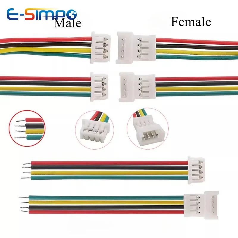 

10pcs 15cm JST1.25 1.25mm 2P 3P 4P 5P 6P Male Female Plug Butt-joint Aerial Docking Crimp Terminal Wire Cable Connector