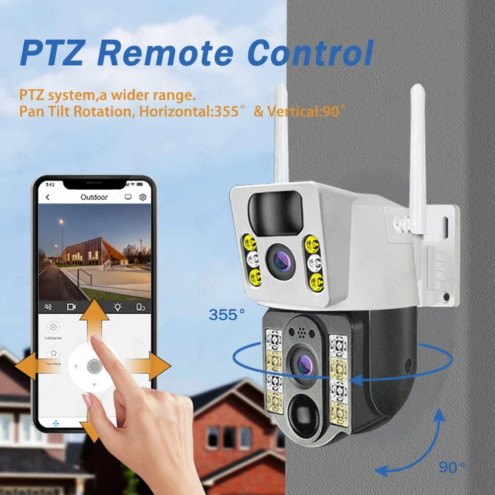 Imagem -06 - Câmera Bidirecional sem Fio ao ar Livre do Cctv Cctv Bidirecional Auto Câmera de Seguimento 4g Cartão Sim Lente Dupla Ptz 8mp 8mp V380 Pro