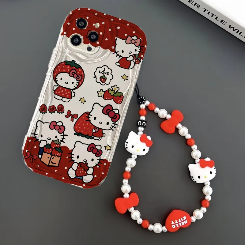 헬로키티 체인 케이스 화웨이 아너 400 200 90 7 라이트 300 프로 X9B X8C X8A X8B X7B X6A X6C X6B X7A X5B X8 X5 플러스 X9C 스마트폰용