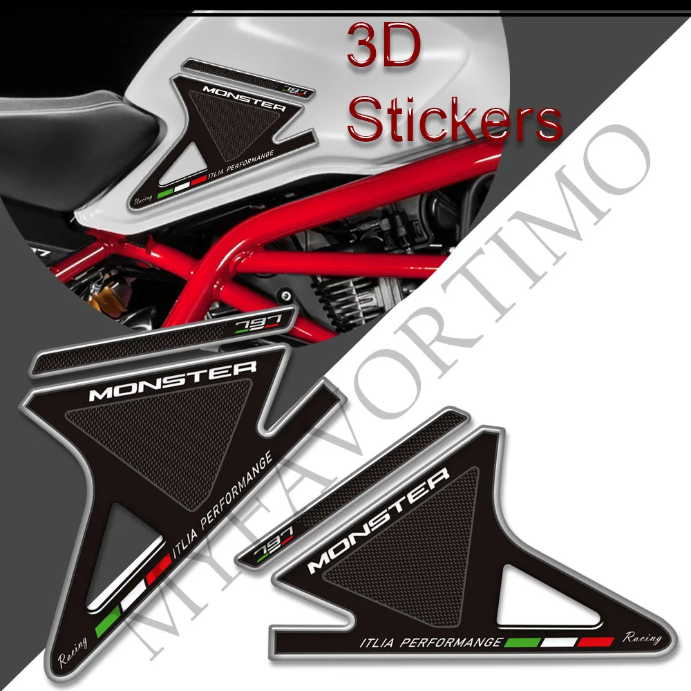 

For Ducati Monster 797 Motorcycle TankPad Tank Pad Grips Stickers Decals Gas Fuel Oil Kit Knee Protection