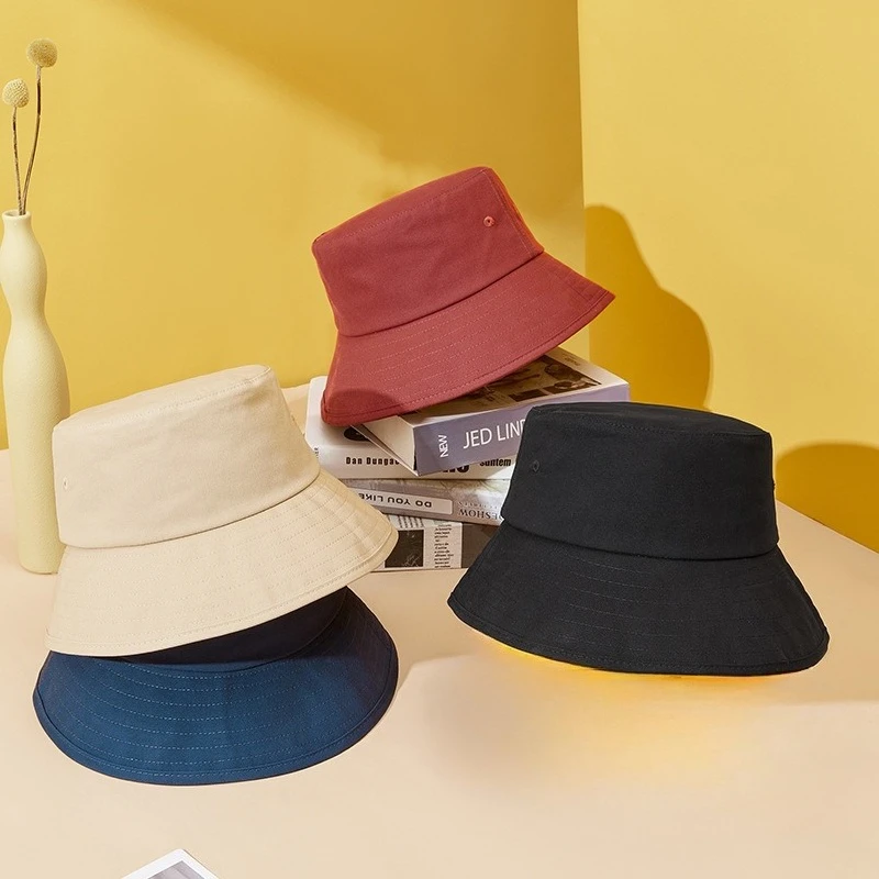 Sun Protection Wide Brim Cotton Fishing Hat Versatile Bucket Hat for Outdoor Activities UV Blocking Headwear
