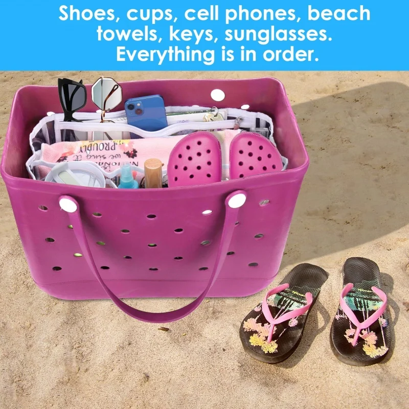Clear Beach Beach Bag Accessories XL Large Waterproof Storage Inner Bag Transparent Insert Divider Liner Sundries Organization