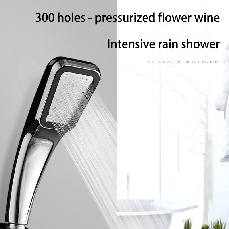 300 Hole Super Pressurized Shower Head Handheld Hanging High Pressure Water-Saving Shower Nozzle Bathroom Accessories 2024 New