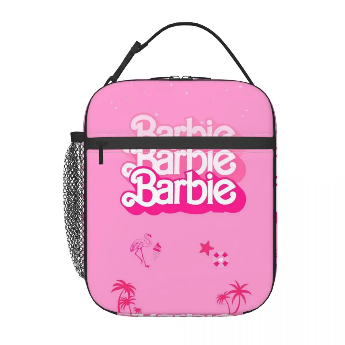 Custom Cartoon Barbies Lunch Bag Thermal Cooler Insulated Lunch Box for Work Office Picnic Food Portable Tote Bags