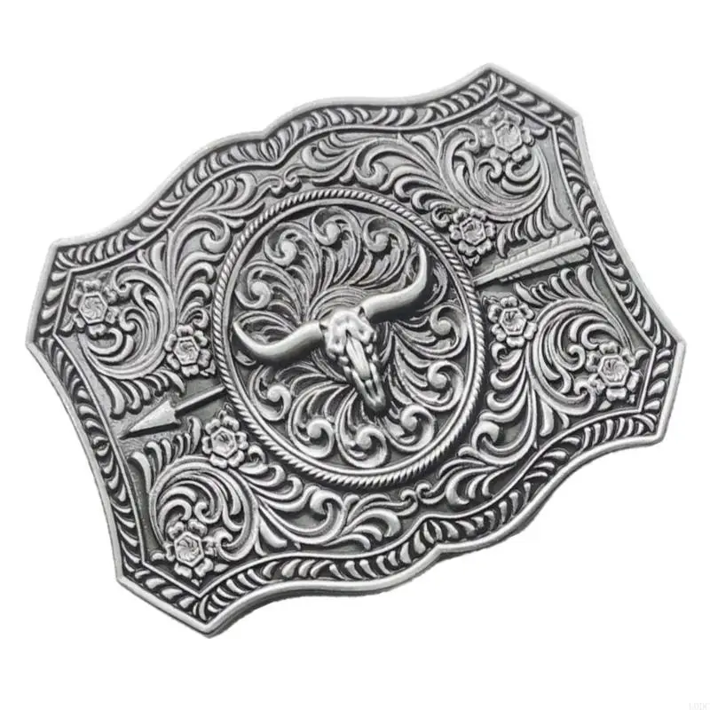 Gesper Sabuk Logam Kuda Retro Hipster Gesper Barat untuk Jeans Trendi Etnis Pengganti Aksesori DIY Y166