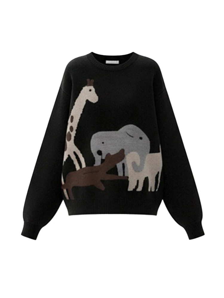 Zimowy dzianinowy sweter i spodnie z szerokimi nogawkami w kratę, dwuczęściowy zestaw dla kobiet, wysoki stan, wyszczuplający, modny komplet.