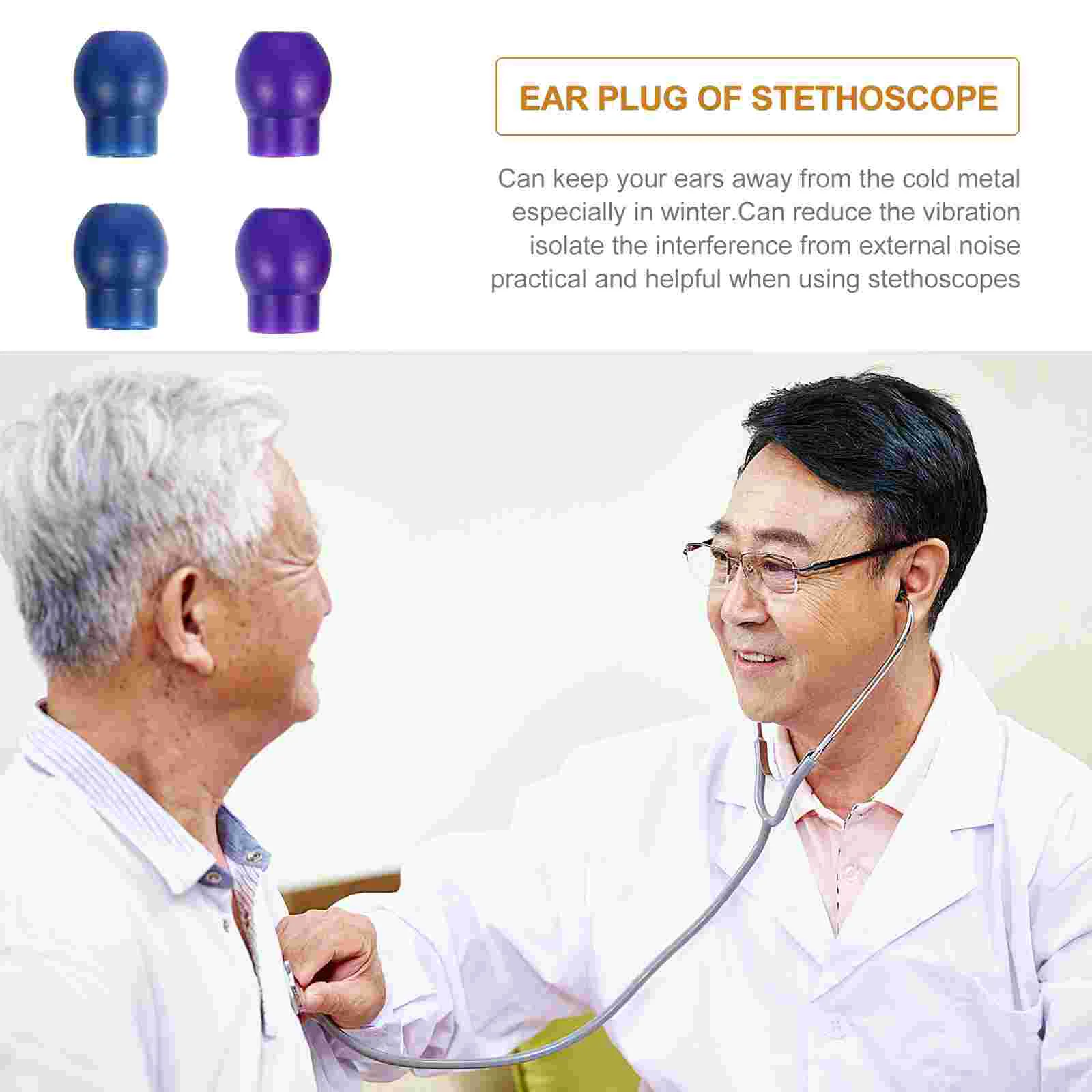 10 Pairs Stethoscope Ear Tips Replacement PVC Premium Silicone Multiple Colors Isolate Noise Reduce Warm Ears Metal