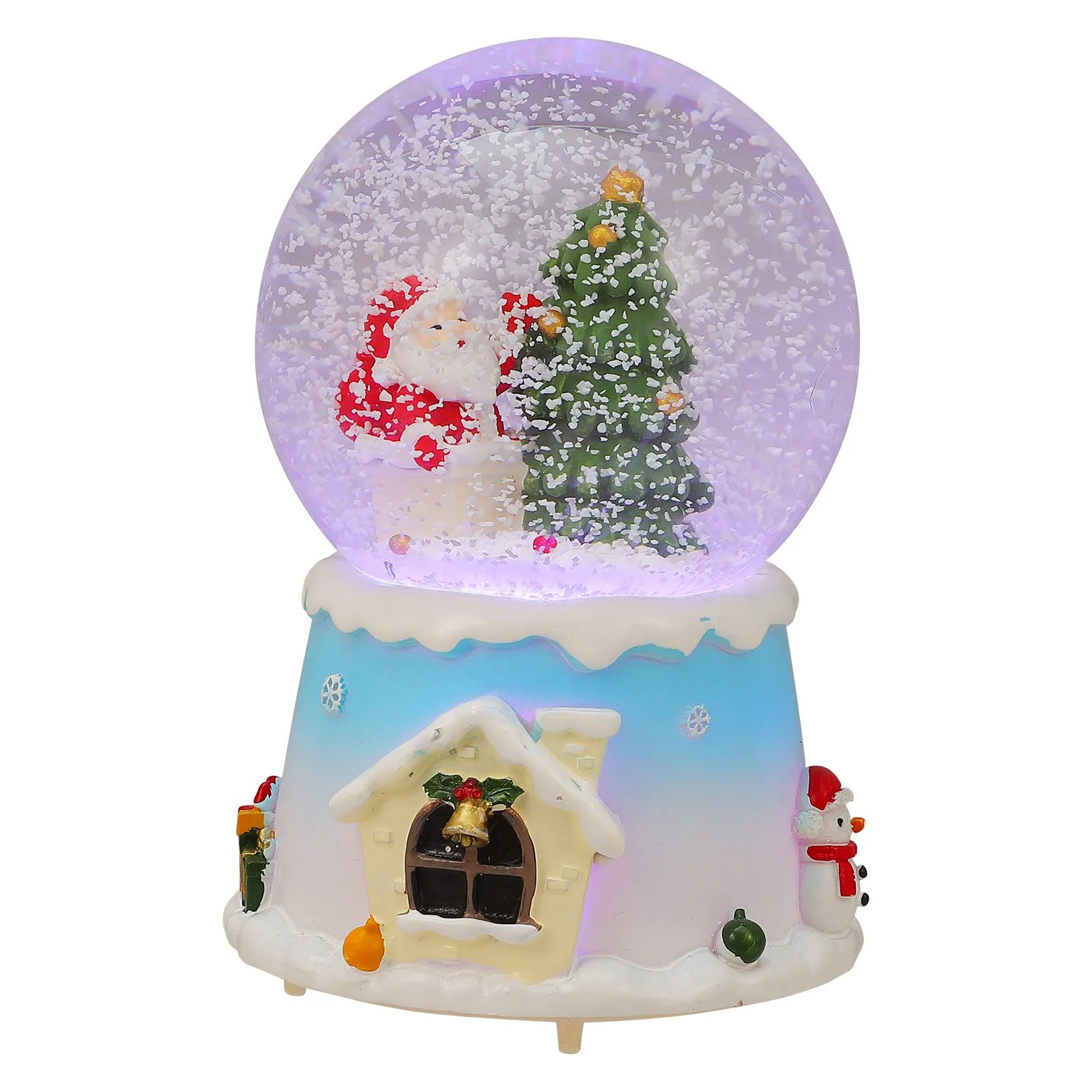 1Pcs Xmas Crystal Ball Musical Snow Globe Luminous Festive Decor Christmas Gift for Kids Adults Home Office Bar Restaurant