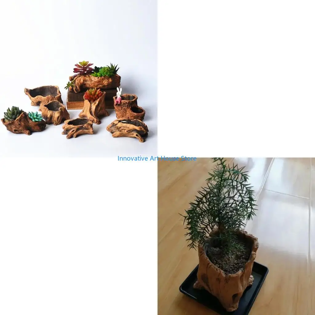 E1PC Garden Vintage Look Flower Pots for Succulents Enhancing Natural Aesthetic