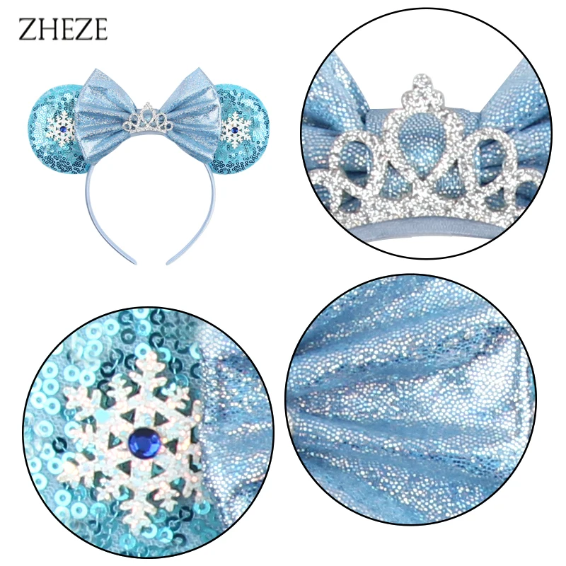 2024 Chic Frozen Mouse Ears Headband For Girls Sequins 5\