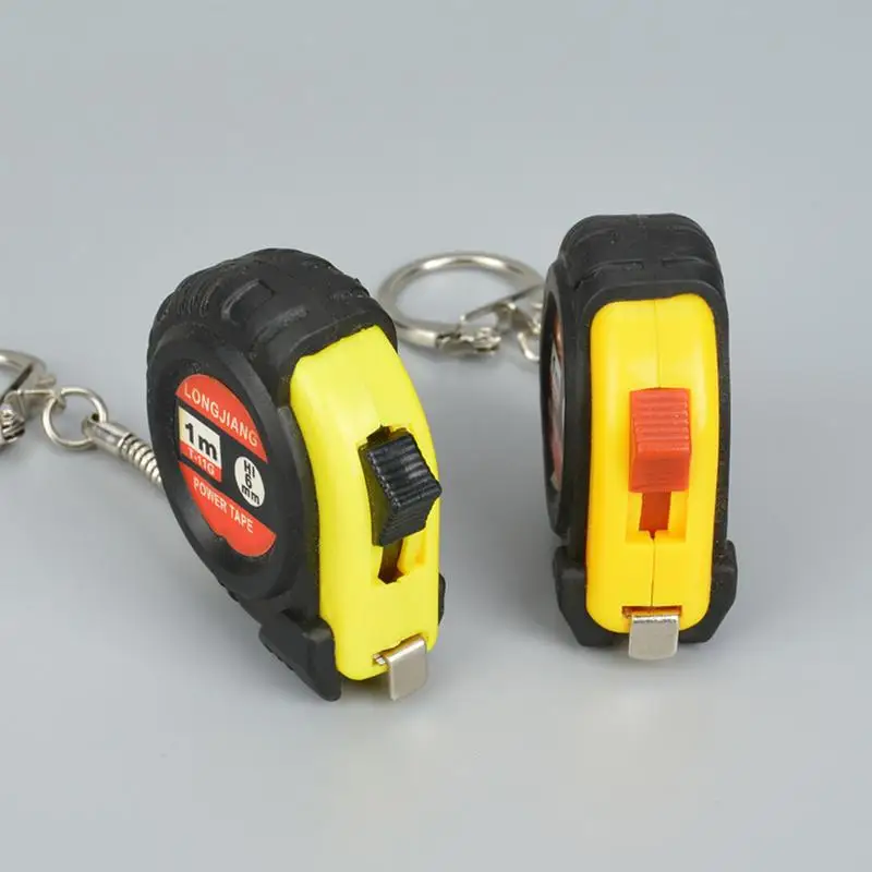 Measurement Tape Keychain Retractable Tape Measure 2pcs Tiny Tape Measure Self-Lock Tape Measure Measuring Key Chain Stable