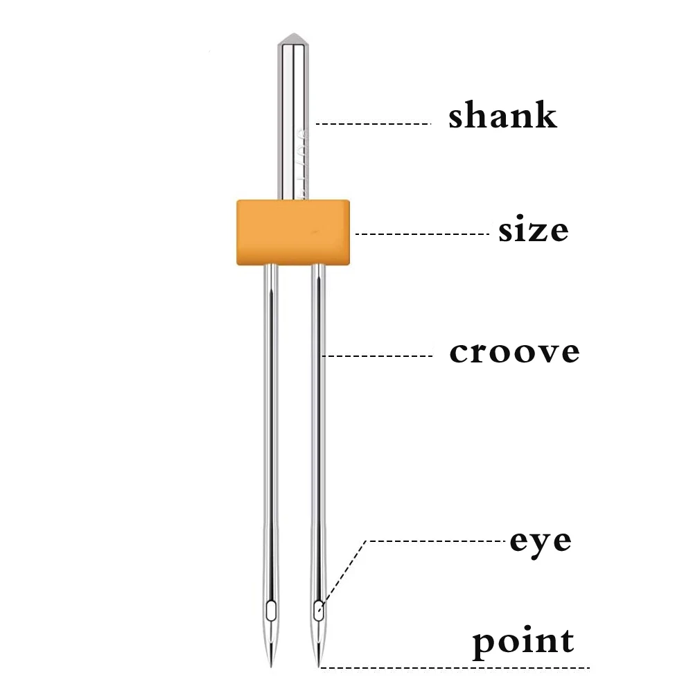 3PCS Double Sewing Machine Needles 2/90, 3/90, 4/90 Sewing Machine Needles Twin Needle Stretch for Domestic Sewing Machine