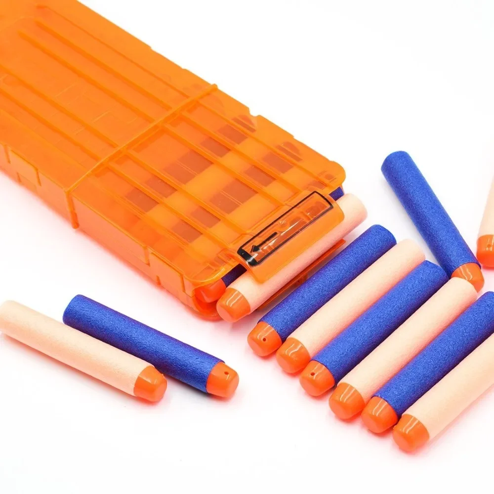 4 szt. 12 magazynków z klipsem do ponownego nalożenia okrągłe rzutki wymiana plastikowych magazynków pistolet zabawkowy miękki klips na pocisk pomarańczowy dla Nerf n-strike Elite