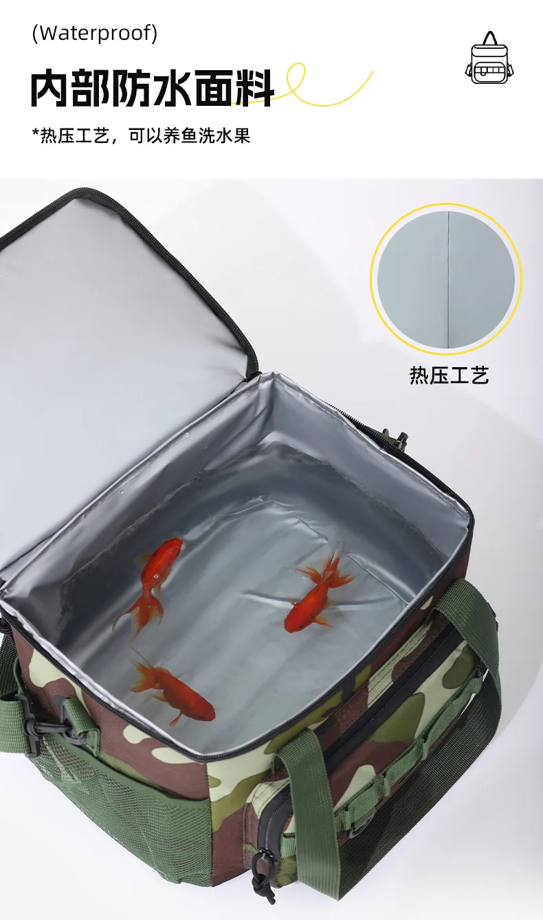 1pc Insulated Backpack Cooler Large Capacity Oxford Cloth Backpack Outdoor Travel Beer Bag Waterproof PEVA Lined Ice Bag