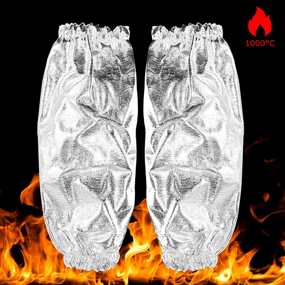 ZK40 1000 Degree Heat Resistant Aluminum Foil Fireproof Oversleeve Arm Guard Protection Gloves