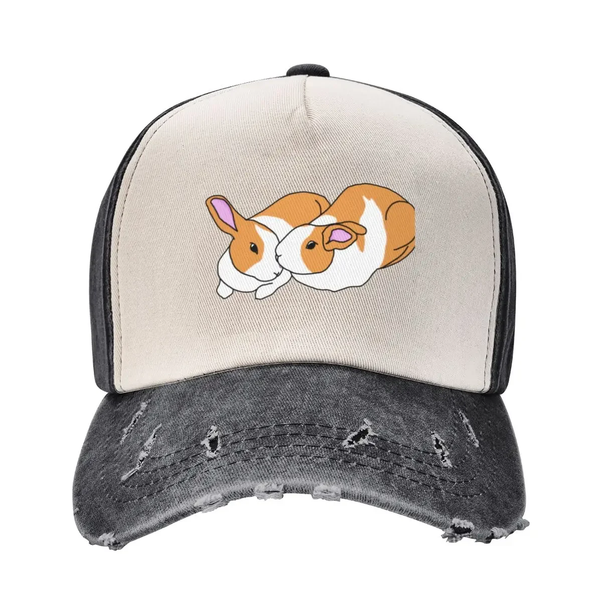 

Cute kissing bunnies (coloured line drawing) Baseball Cap custom Hat Golf Wear Vintage Women Hats Men's