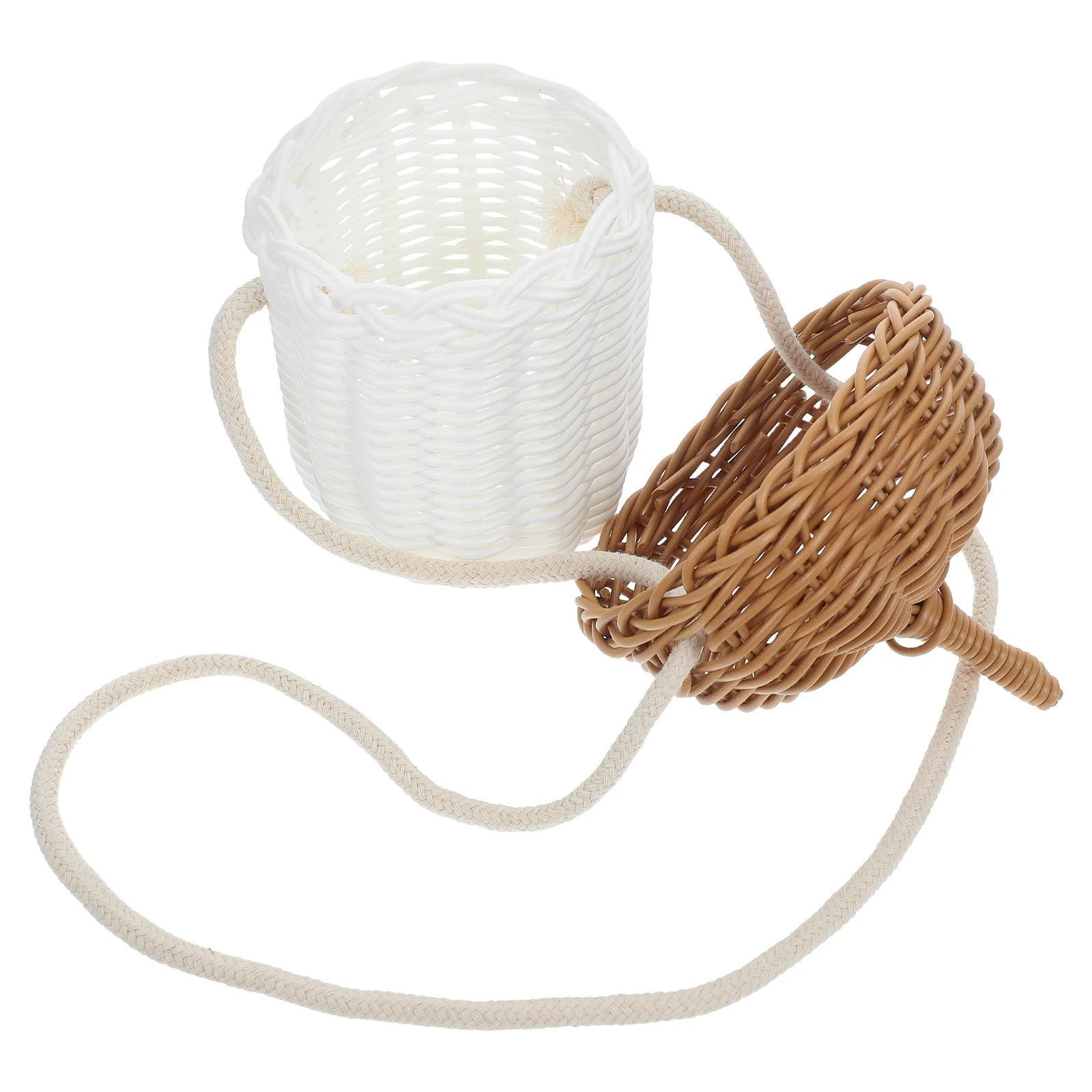 

1 Pcs PP Handcrafted Acorn Basket Bag Woven Crossbody Purse For Casual Summer Picnics And Floral Arrangements