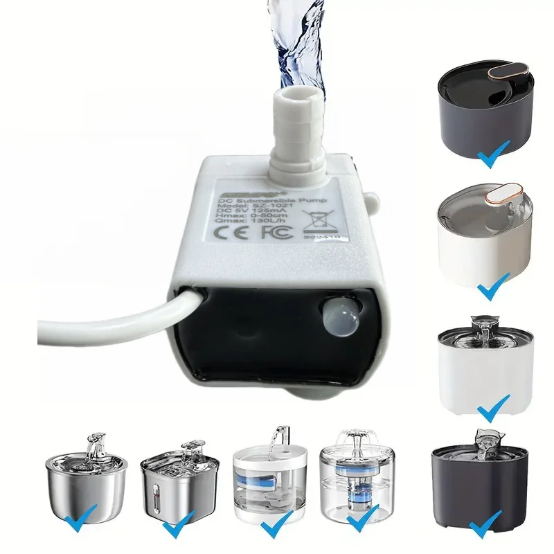 1-teilige, ultraeffiziente, leise USB-Wasserbrunnenpumpe für Haustiere mit LED-Anzeigeleuchte für Wasserbrunnen für Katzen, Premium-Ersatz – Detail 6