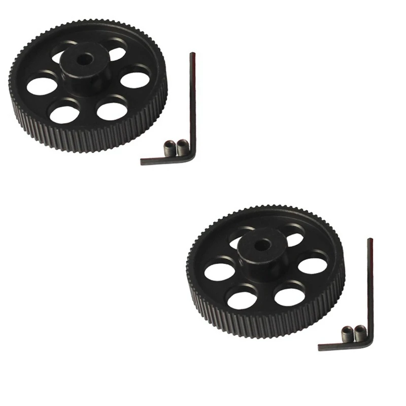 NEW-2Pcs 80Teeth 2GT C Kit 2GT Timing Pulley Bore 5Mm 2MGT Synchronous Belt Width 9/10Mm 80T For Voron 2.4