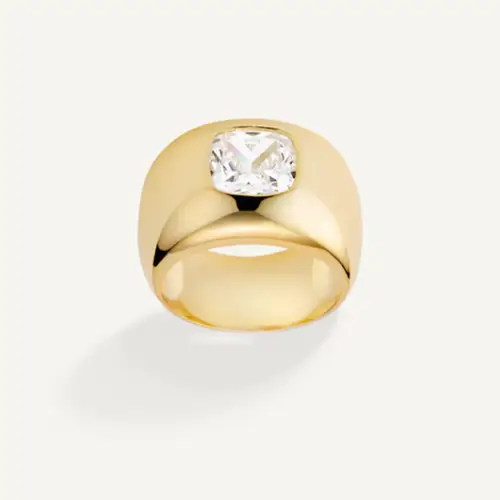 DPLAOPA 925 Sterling Silver Gold Thick Band Big CZ Zircon Size Ring Women Luxury Fine Jewelry 2023 Fine Jewelry Crystal - Image 9