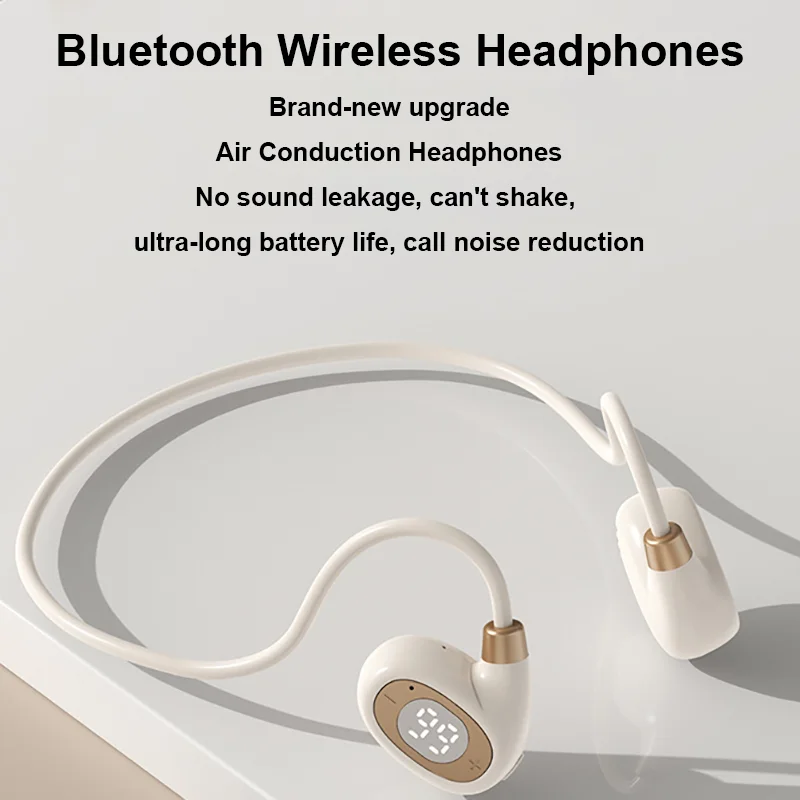 Écouteurs Bluetooth, casque à conduction aérienne avec crochet d'oreille et micro, casque sans fil stéréo HiFi pour sport et jeu en plein air, pour Xiaomi Lenovo