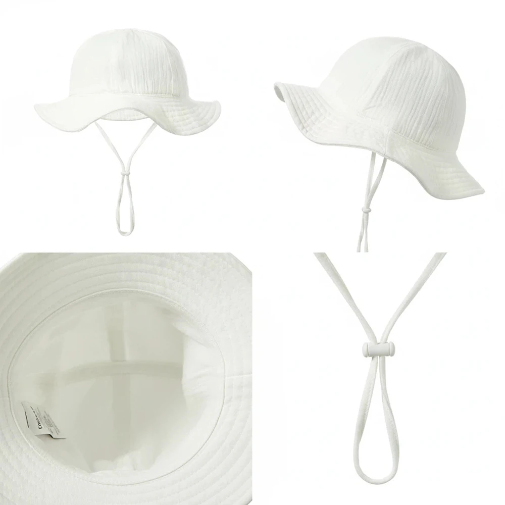 Sombrero de cubo para bebé de 3 a 18 meses, gorros de protección solar para exteriores para niños y niñas, sombrero de Panamá de algodón, sombrero de pescador Unisex para playa para niños