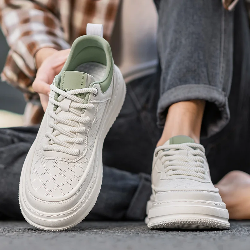 

Модные белые мужские повседневные кроссовки, уличные кроссовки на платформе, дышащая мужская спортивная обувь, легкая прогулочная обувь, теннисная обувь