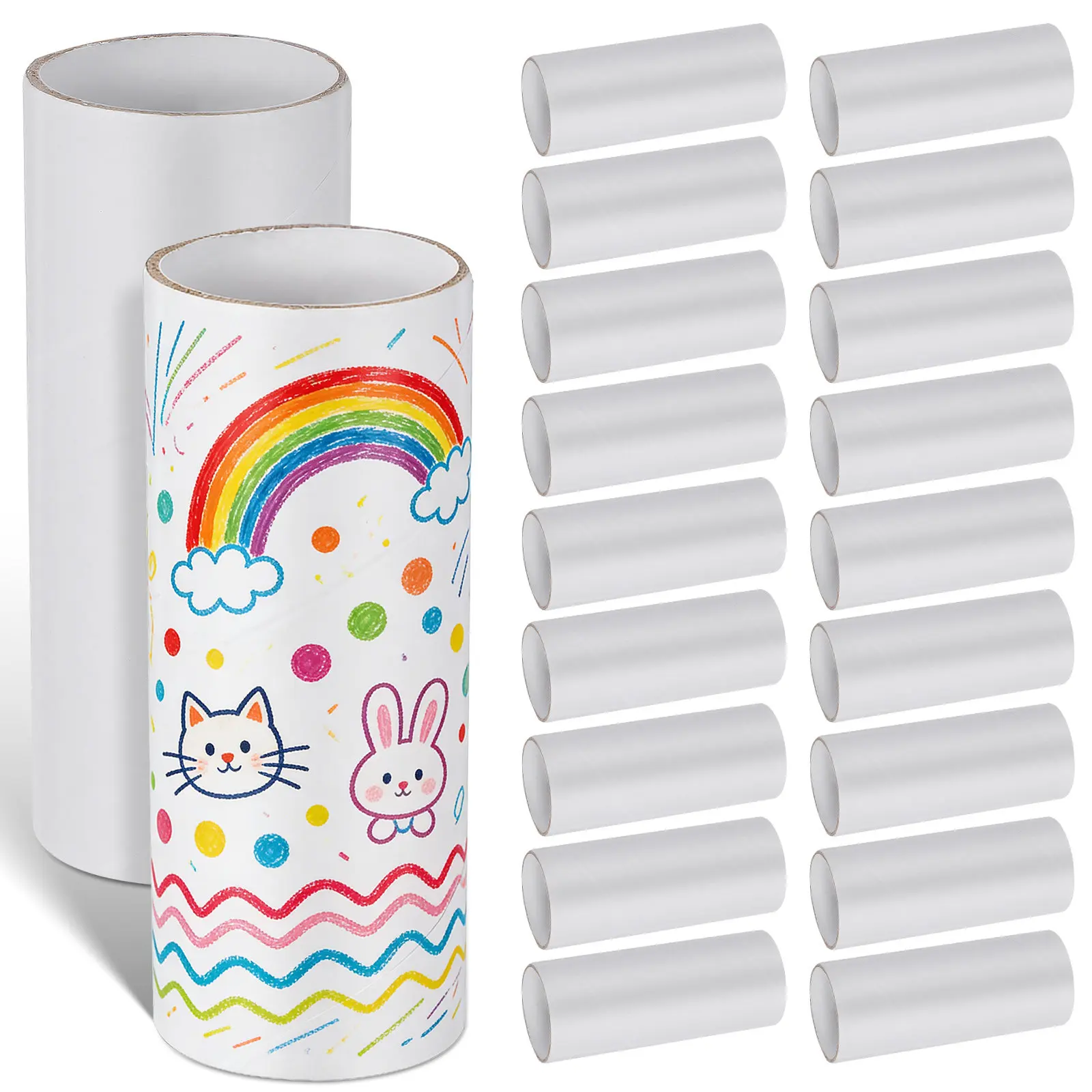 

25 шт. белых картонных тубусов для поделок, заготовки для рисования, для детских школьных занятий и декора вечеринок