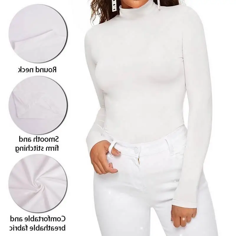 เสื้อสเวตเตอร์คอเต่าแขนยาวสำหรับผู้หญิง เสื้อกันหนาวแบบสวม ดีไซน์หวาน สไตล์สลิมฟิต ผ้าฝ้ายถักลายปม เหมาะสำหรับฤดูใบไม้ร่วง