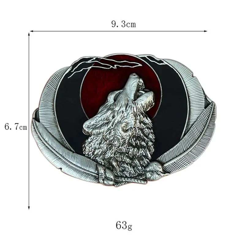 울부짖는 달빛 늑대 머리 벨트 버클, 서양 카우보이