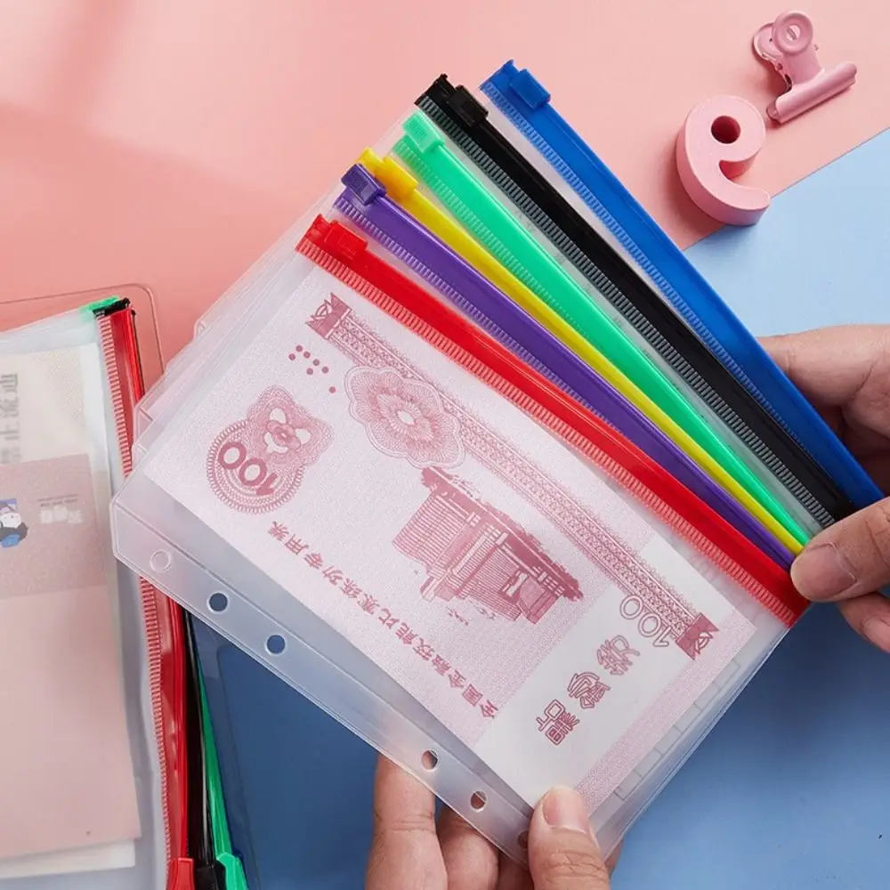 Bills Invoices Translucent Money Cards Vouchers A5/A6 Binder Pockets Loose Leaf Bag Document Filing Bags Notebook Binder Pouch