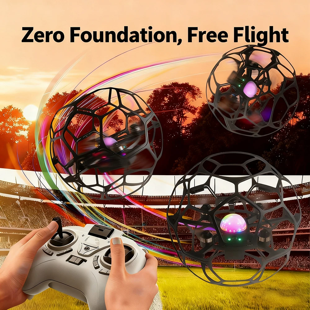 مسابقة كرة القدم للأطفال، كوب كروي مجوف لكرة القدم بدون طيار، لعبة هدية للعطلات كوادكوبتر للعلوم والتعليم #3