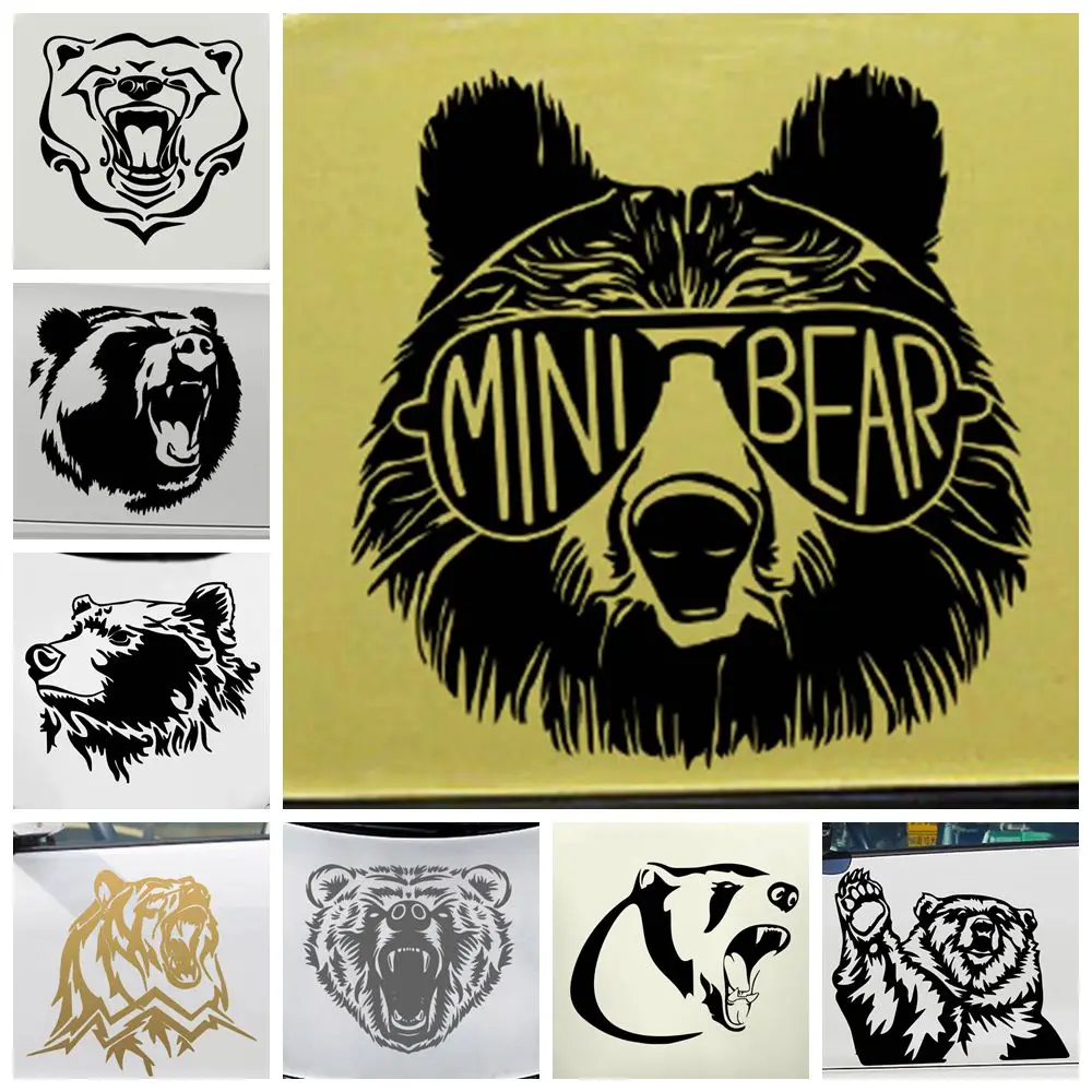 Colorful Bear Car Stickers Hood Tailgate Side Window Decal Sticker Decoration Sweet Auto Decorate