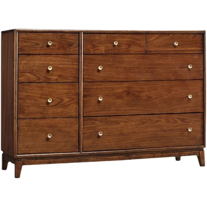 

Nordic modern solid wood nine-chest cabinet, living room middle drawer locker, wall locker customization