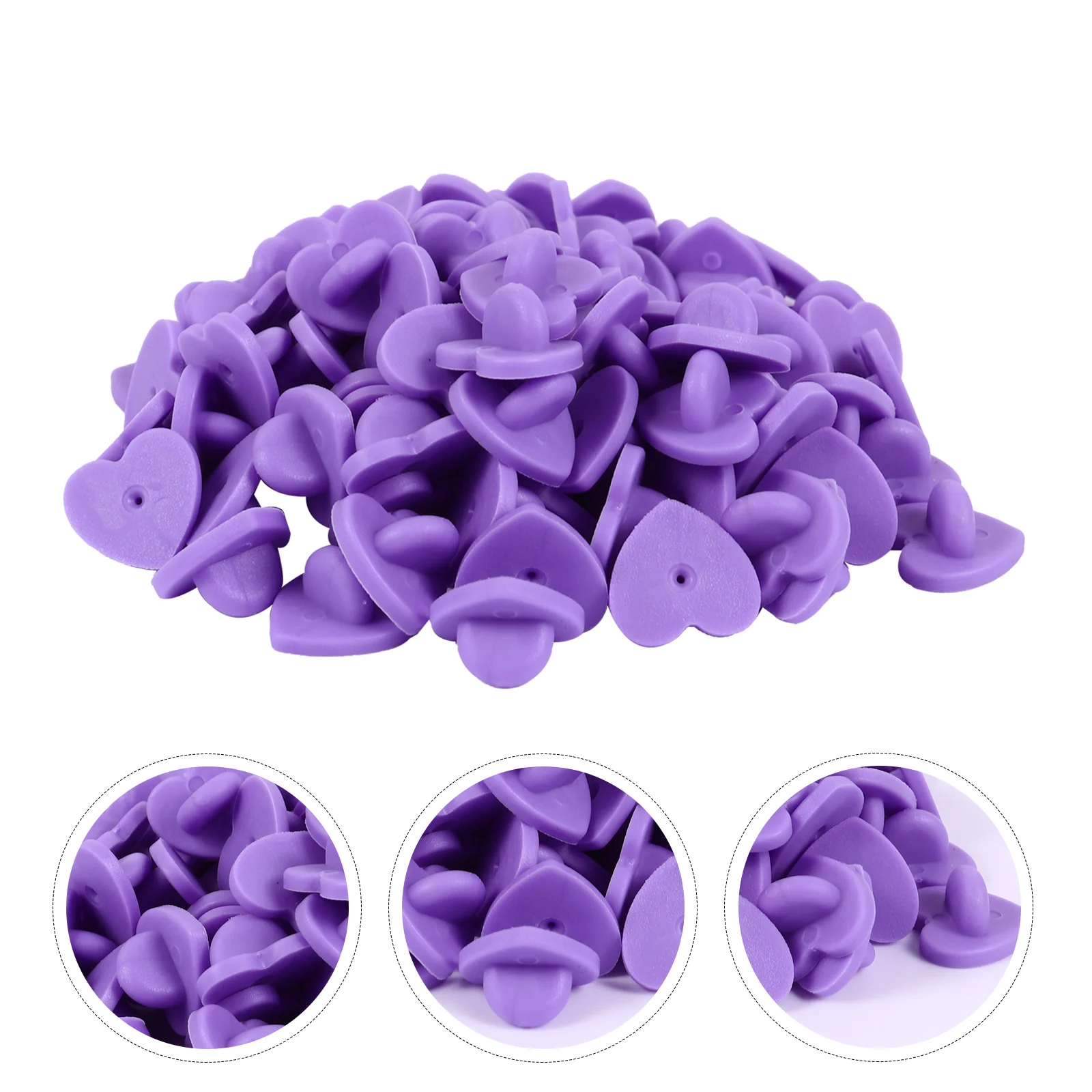 100 PCS Butterfly Hat Brooch Back Pin Jewelry Holder Tie Rubber Keepers Breastpin Backs Heart Shaped Base Tank Top