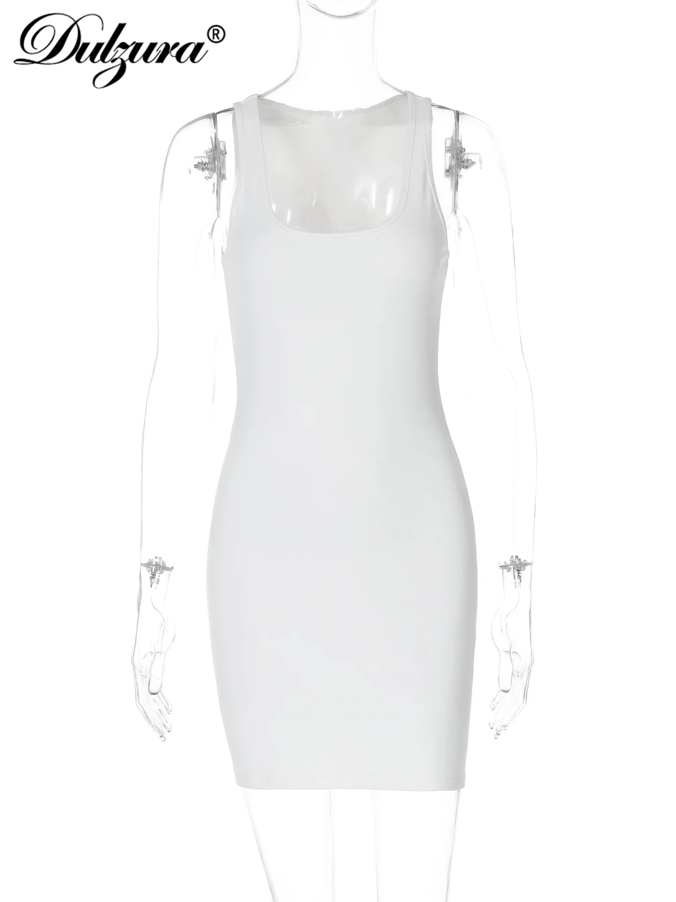 Dulzura สแควร์คอแขนกุด Slim ชุดสั้นสตรีเซ็กซี่ชุดลําลองมินิปาร์ตี้ Club Street ฤดูร้อนชุดขายส่ง