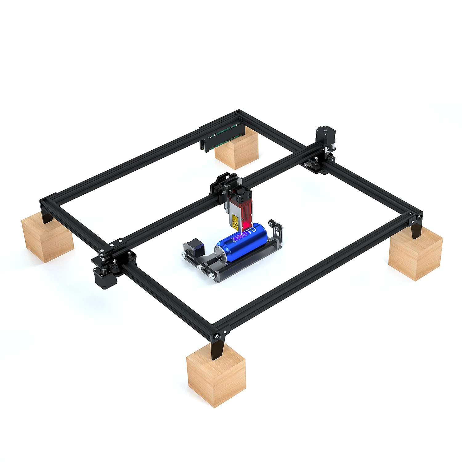 ZBAITU-liga de alumínio girando a tabela do eixo, apropriado para a máquina do gravador do laser, usado para gravar objetos do material do cilindro,