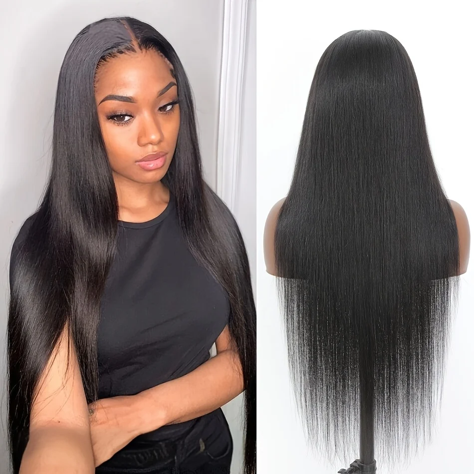 100% شعر الإنسان العظام مستقيم 13x6 HD الدانتيل الباروكات الأمامية 5x5 غلويليس 42 بوصة 13x4 الدانتيل شعر مستعار أمامي إغلاق أسود ملابس برازيلية