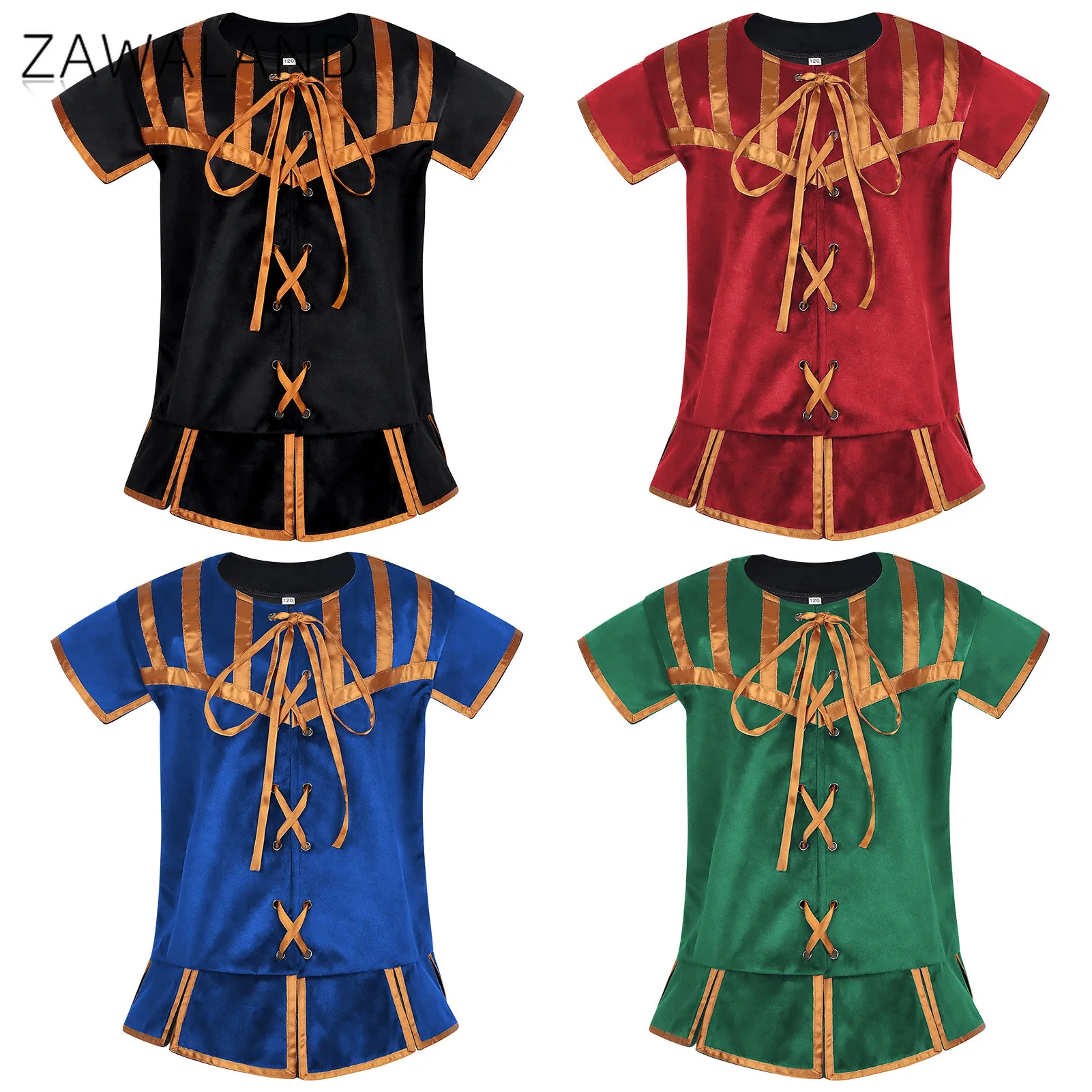 

Halloween Pirate Cosplay Vest For Kids Renaissance Medieval Strap Up Costumes Carnival Vintage Performance Multi Color Outfits